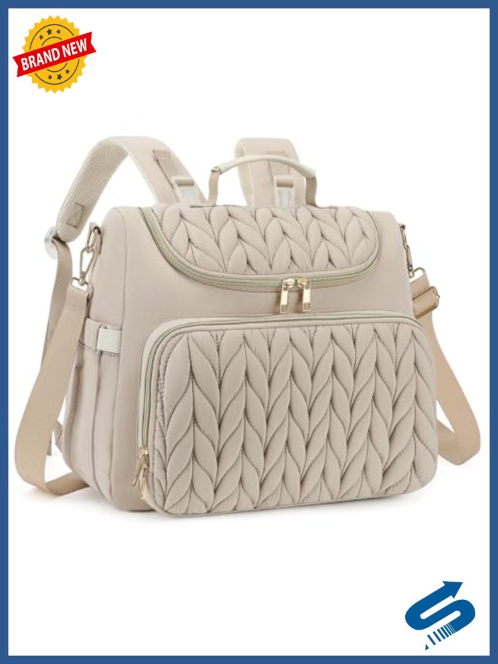 Quilted Mini Crossbody Diaper Bag Backpack Tote for Baby Essentials